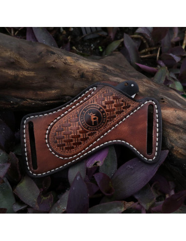 Funda de cuchillo de cuero Tourbon para cinturón EDC 15cm