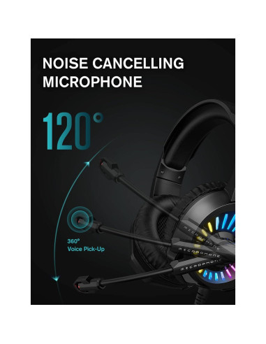 Auriculares Gaming ZIUMIER Z20 Over-Ear 7.1 RGB PC PS4 PS5