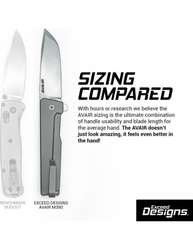 Cuchillo Plegable AVAIR Exceed Designs Titanio M390 18.67cm