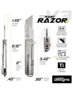 Cuchillo Utilitario EDC TiRant RAZOR V3 Titanio 6Al-4V 2