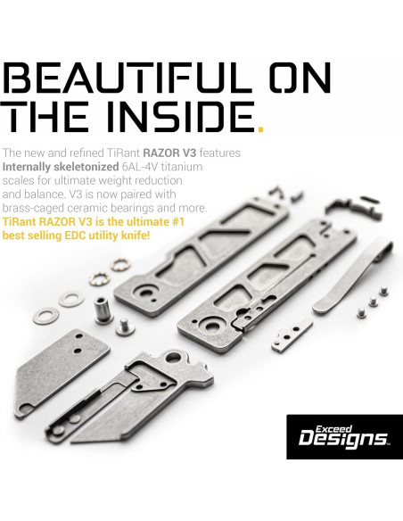 Cuchillo Utilitario EDC TiRant RAZOR V3 Titanio 6Al-4V Cuchillo Utilitario EDC TiRant RAZOR V3 Titanio 6Al-4V