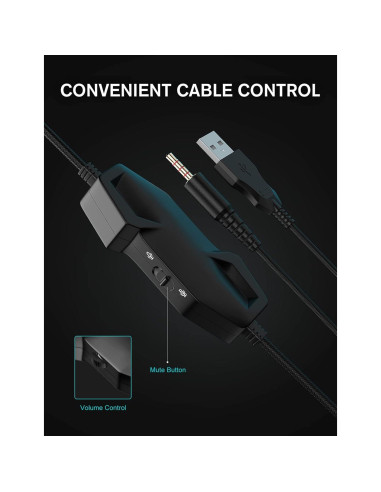 Auriculares Gaming ZIUMIER Z20 Over-Ear 7.1 RGB PC PS4 PS5