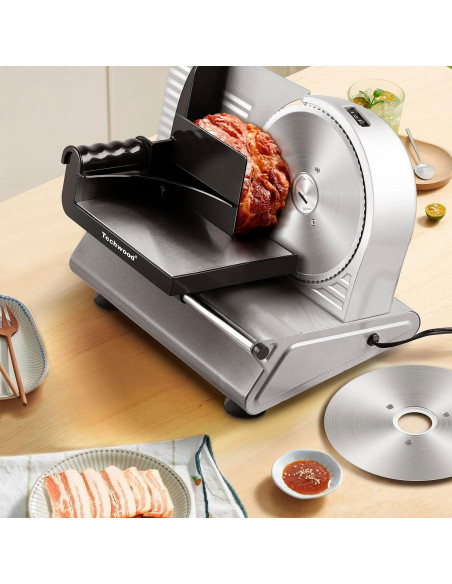 Cortadora de Carne Techwood 150W con Cuchilla de Acero Inoxidable 19 cm Cortadora de Carne Techwood 150W con Cuchilla de Acero Inoxidable 19 cm