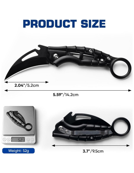 Cuchillo Plegable de Bolsillo XXV, Acero Inoxidable, Negro Cuchillo Plegable de Bolsillo XXV, Acero Inoxidable, Negro