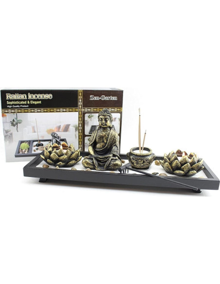 Jardín Zen de Mesa Buda Multicolor 12 Piezas USAMJTABLE Jardín Zen de Mesa Buda Multicolor 12 Piezas USAMJTABLE