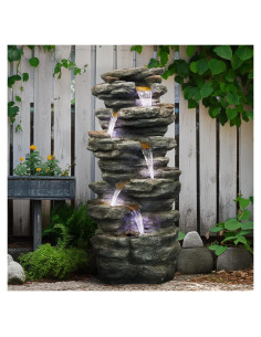 Fuente de Agua Exterior SunJet 101.6cm con Luces LED - Jardín