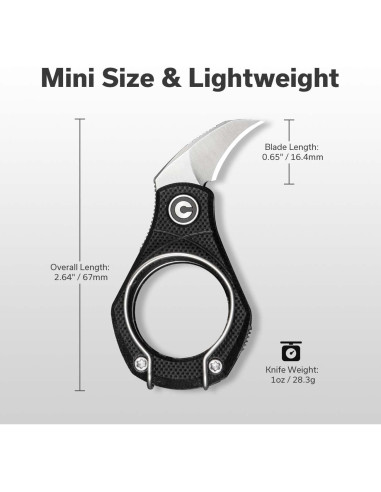 Cuchillo Plegable CIVIVI Pyrus Mini EDC Negro 14C28N G10