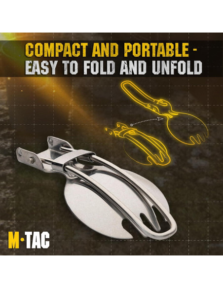 Spork Plegable M-Tac de Acero Inoxidable para Camping 15.24 cm Spork Plegable M-Tac de Acero Inoxidable para Camping 15.24 cm