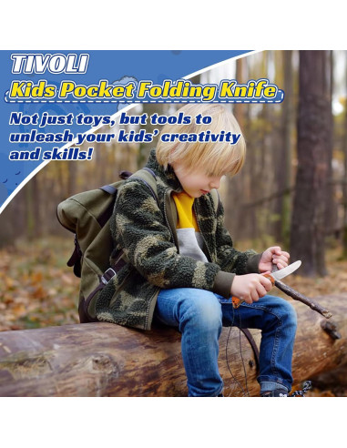 Cuchillo Plegable para Niños TIVOLI de Acero Inoxidable 10.16 cm