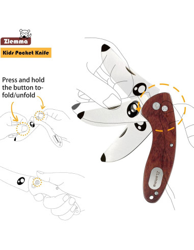 Cuchillo de bolsillo ZLemma para niños con funda de seguridad