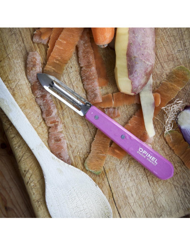Pelador OPINEL No.115 Acero Inoxidable Mango Haya Mandarina