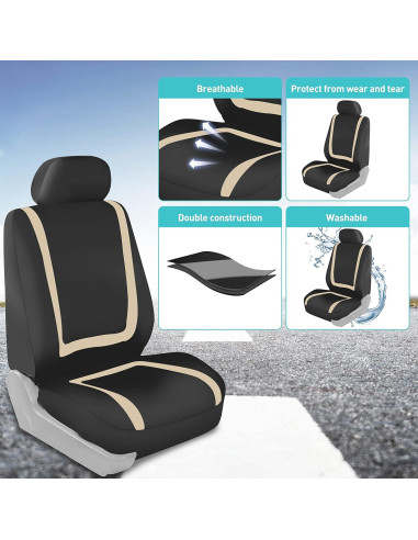 Fundas de Asiento de Coche FH Group Beige Universal 5 Piezas
