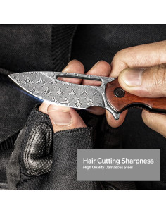 Cuchillo Plegable CIVIVI Odium Damasco 6.73 cm Mango Madera 2