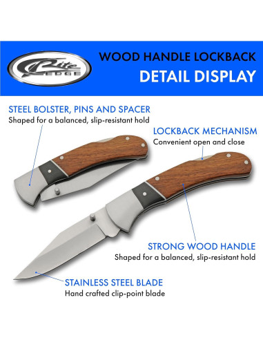 Cuchillo Plegable de Bolsillo SZCO 211576 Mango de Madera