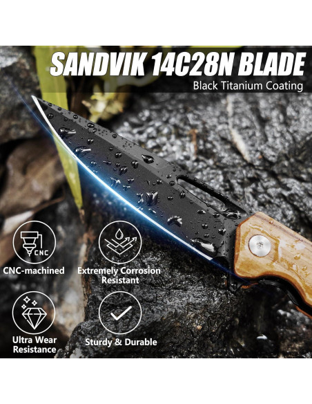 Cuchillo de bolsillo FLISSA plegable acero SANDVIK 14C28N 11.43 cm Cuchillo de bolsillo FLISSA plegable acero SANDVIK 14C28N 11.43 cm