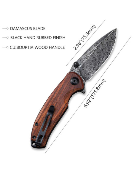 Cuchillo de Bolsillo CIVIVI Pintail Damasco 7.54 cm Mango Madera Cuchillo de Bolsillo CIVIVI Pintail Damasco 7.54 cm Mango Madera
