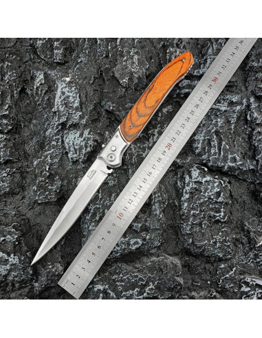 Cuchillo Plegable Grande Geegift 30.48 cm Acero Inoxidable Madera