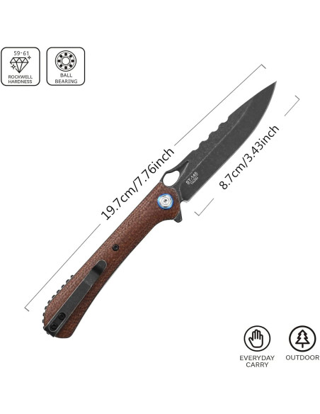 Cuchillo Plegable Sitivien ST145 Acero 14C28N Mango Micarta Cuchillo Plegable Sitivien ST145 Acero 14C28N Mango Micarta