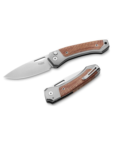 Cuchillo Plegable LionSteel Twain Doble Integral Titanio 80mm