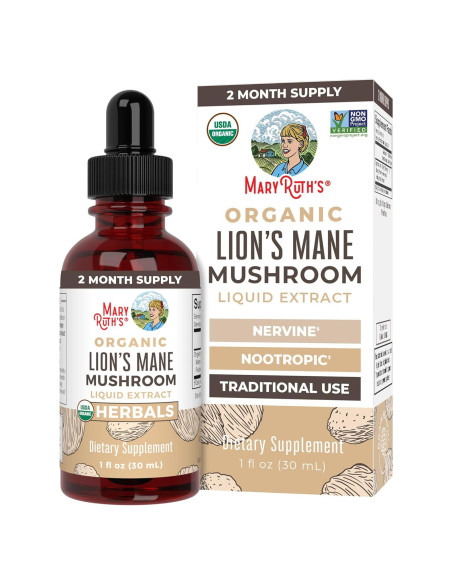 Suplemento Líquido de Hongo Melena de León MaryRuth 30ml Suplemento Líquido de Hongo Melena de León MaryRuth 30ml