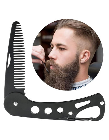 Peine Plegable de Acero Inoxidable YUERWOVER para Barba y Bigote