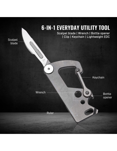 Clip de Llavero Compacto TACRAY con Multitool y Mosquetón Clip de Llavero Compacto TACRAY con Multitool y Mosquetón