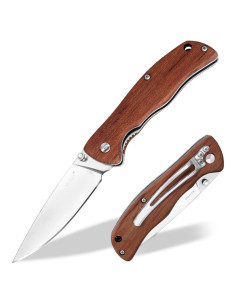 Cuchillo de bolsillo Vickay con mango de madera de rosa 9.5 cm