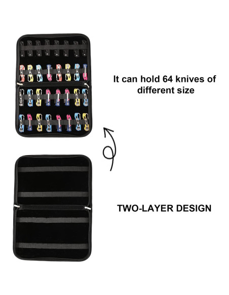 Funda para cuchillos de chef ZhuoLang, 40 ranuras, plegable Funda para cuchillos de chef ZhuoLang, 40 ranuras, plegable