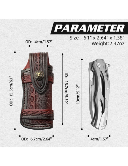 Funda de Cuchillo de Cuero Genérico 15.49 cm Compacta Marrón Funda de Cuchillo de Cuero Genérico 15.49 cm Compacta Marrón