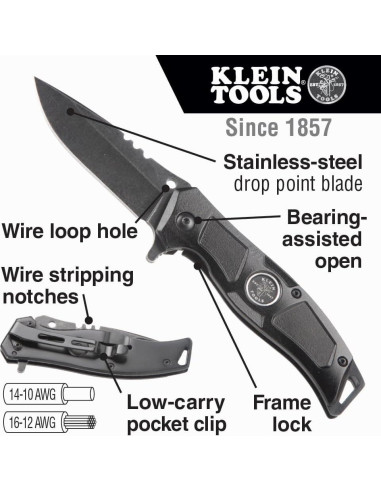 Cuchillo Plegable Klein Tools 44228 EDC para Electricistas
