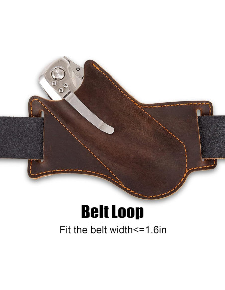 Funda de Cuchillo de Cuero Qchengsan para Cinturón 12.45 cm Funda de Cuchillo de Cuero Qchengsan para Cinturón 12.45 cm