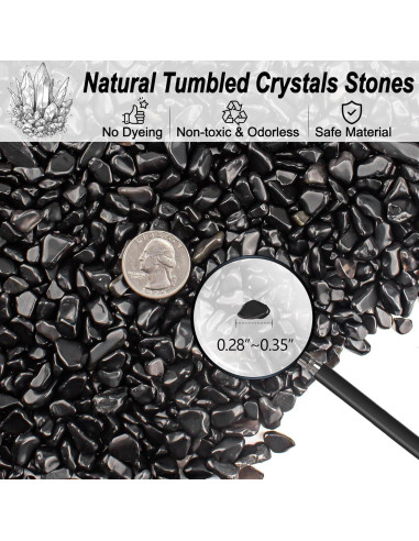 Grava Negra para Acuario EZEELAI 0.5 Kg 5-7mm Chips Naturales