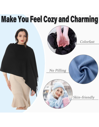 Bufanda Pashmina TwoYek para Mujeres 200x71 cm 2 Colores