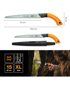Sierra de Cuchilla Fija Fiskars SW84 - 33 cm, Acero Inoxidable 2