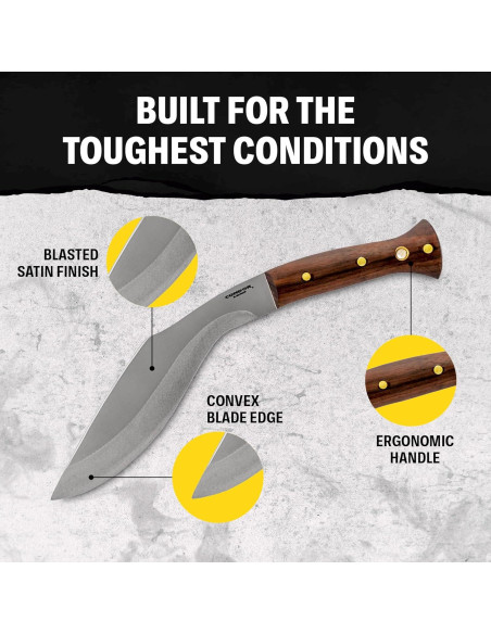 Cuchillo Kukri Condor CTK181310HC - Acero 1075 - Mango Nogal Cuchillo Kukri Condor CTK181310HC - Acero 1075 - Mango Nogal