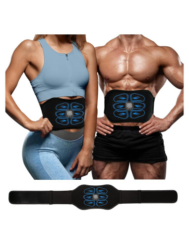 Estimulador Muscular EMS Ruszoaer Cinturón Abdominal Azul