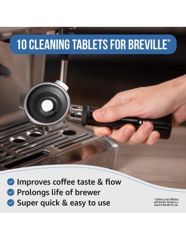 Tabletas de limpieza Caffenu para máquinas Breville 10x 19.94g