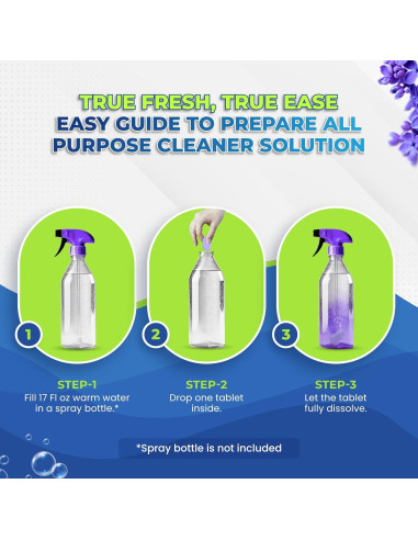 Tabletas de Limpieza Multiusos True Fresh - 24 Unidades, Aroma a Lavanda