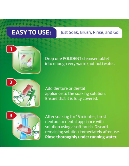 Polident Limpiador Antibacteriano para Aparatos Dentales 90 Tabletas Polident Limpiador Antibacteriano para Aparatos Dentales 90 Tabletas