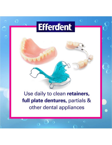 Tabletas Limpiadoras de Dentaduras Efferdent 102 Unidades