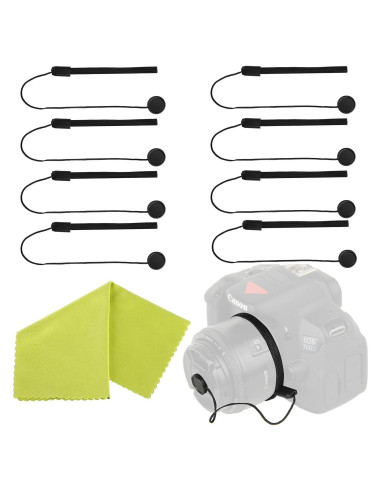 Soporte para tapa de lente Hotroyal - 8 paquetes con paño
