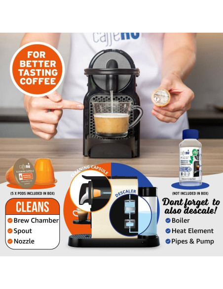 Cápsulas de limpieza Caffenu para Nespresso - 5 unidades Cápsulas de limpieza Caffenu para Nespresso - 5 unidades