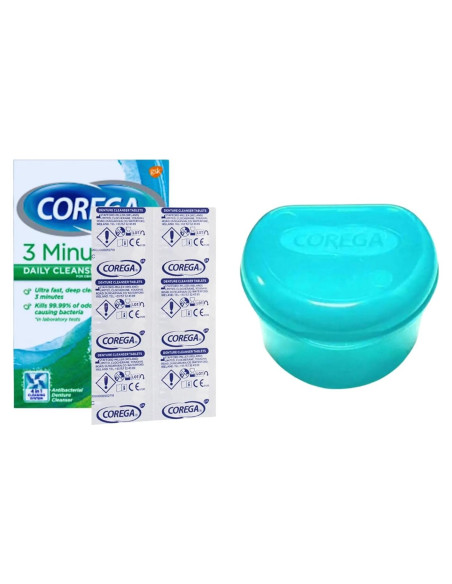 Limpiador de Dentaduras Corega 30 Tabletas + Estuche Limpiador de Dentaduras Corega 30 Tabletas + Estuche