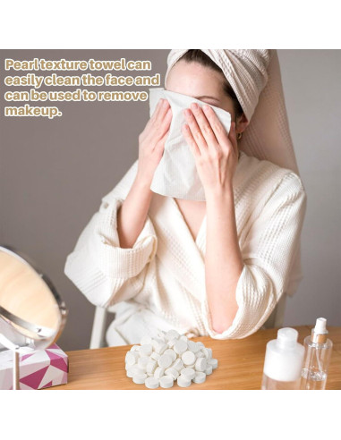 100 Toallas Comprimidas Desechables RAQEHO para Lavado Facial
