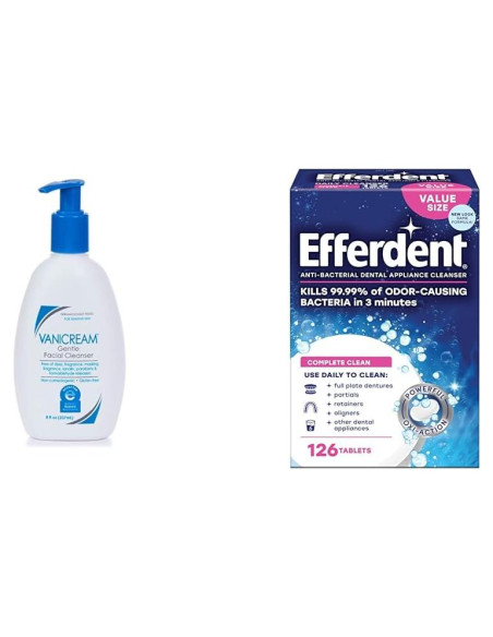 Vanicream Limpiador Facial Suave 236 ml + Efferdent 126 Tabletas Vanicream Limpiador Facial Suave 236 ml + Efferdent 126 Tabletas