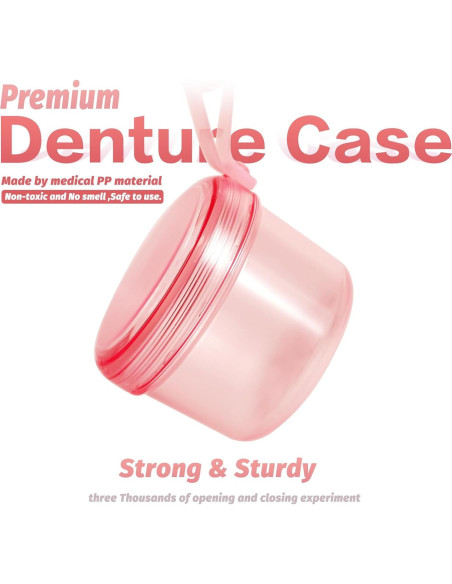 Caja de Baño para Dentaduras Uouovo Grande Rosa 9.5x10.4x7.8cm Caja de Baño para Dentaduras Uouovo Grande Rosa 9.5x10.4x7.8cm
