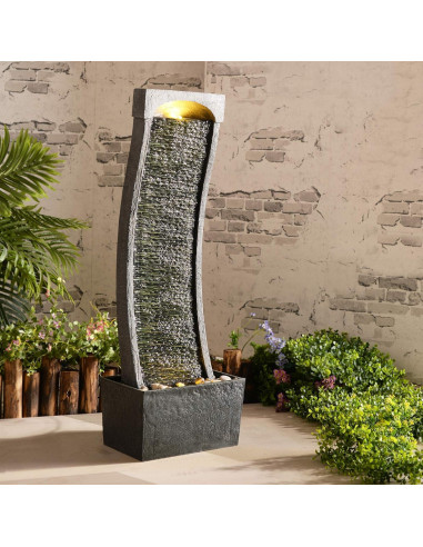 Fuente de Agua en Cascada Teamson Home 98.4 cm LED Negra Gris