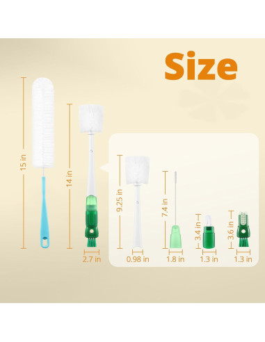 Set de Cepillos de Limpieza para Botellas OUTXE 5-en-1