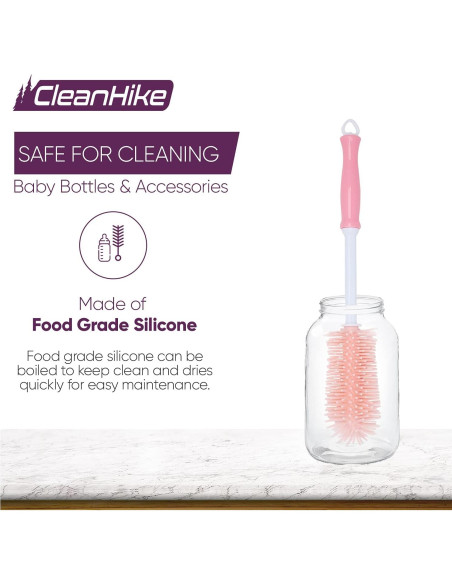 Set de Botellas de Bebé Rosa CleanHike + 30 Tabletas Limpiadoras Set de Botellas de Bebé Rosa CleanHike + 30 Tabletas Limpiadoras
