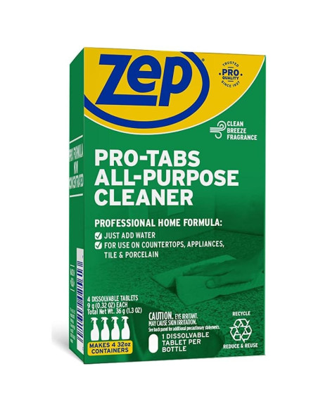 Limpiador Multiusos Ecológico Zep Pro-Tabs - 4 Tabletas Limpiador Multiusos Ecológico Zep Pro-Tabs - 4 Tabletas